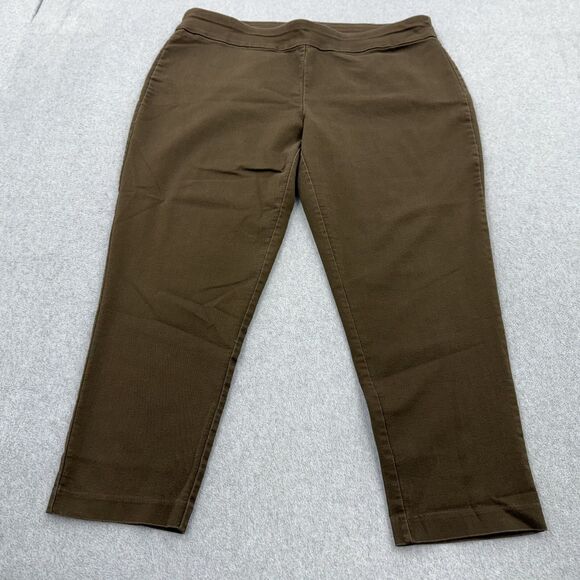 Croft Barrow Pants Womens 18W Regular Brown Pull On Comfort Mature READ - Picture 1 of 12